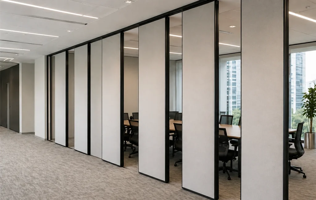 Movable office partitions by ServeUAE – flexible space division solutions for modern workplaces in UAE.